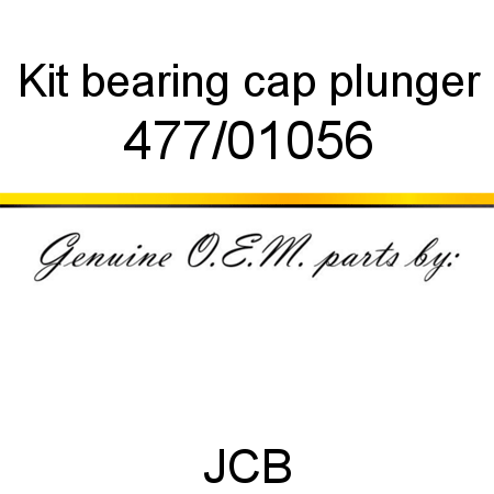 Kit, bearing cap plunger 477/01056