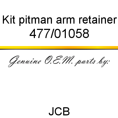 Kit, pitman arm retainer 477/01058