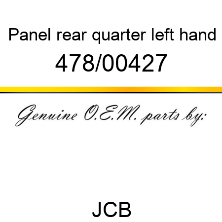 Panel, rear quarter, left hand 478/00427