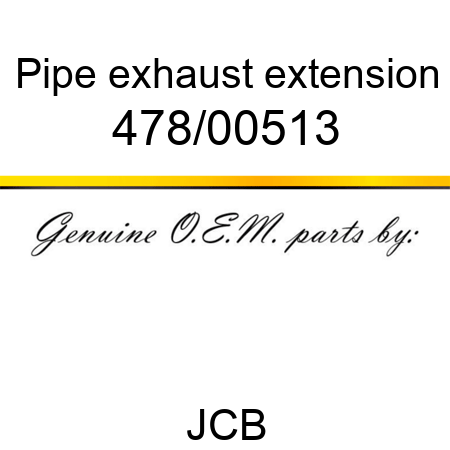 Pipe, exhaust extension 478/00513