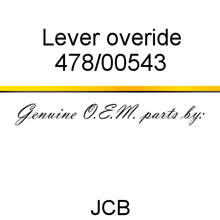Lever, overide 478/00543