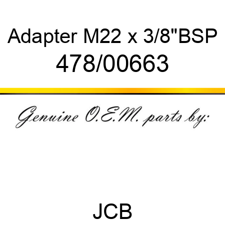 Adapter, M22 x 3/8