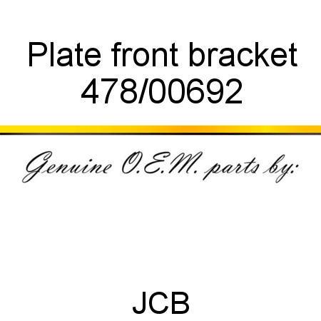 Plate, front bracket 478/00692