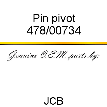 Pin, pivot 478/00734