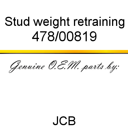 Stud, weight retraining 478/00819