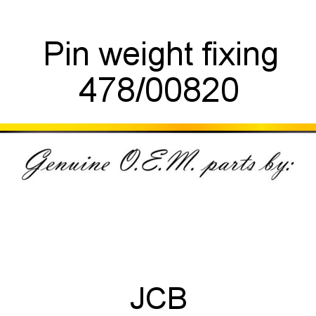 Pin, weight fixing 478/00820