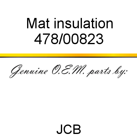 Mat, insulation 478/00823