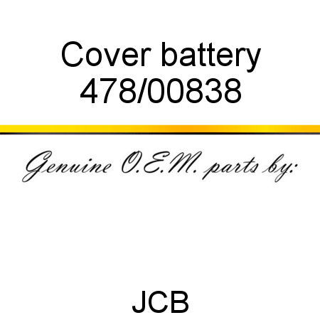 Cover, battery 478/00838