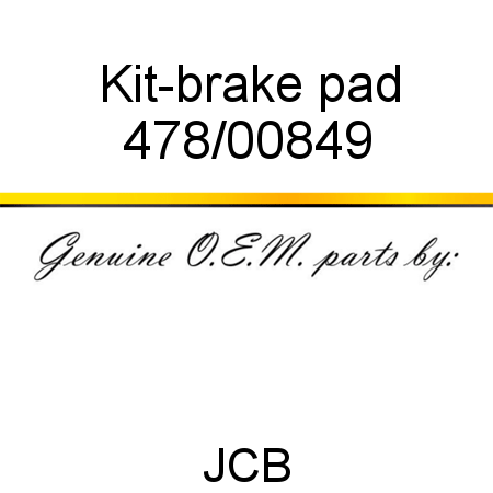 Kit-brake pad 478/00849