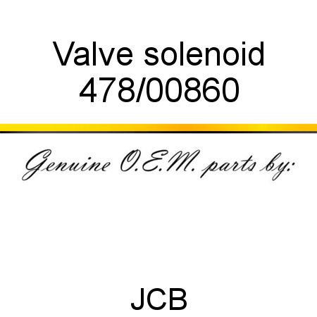 Valve, solenoid 478/00860