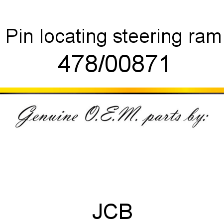 Pin, locating, steering ram 478/00871