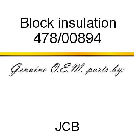 Block, insulation 478/00894