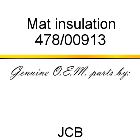 Mat, insulation 478/00913