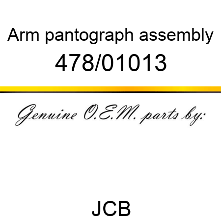 Arm, pantograph assembly 478/01013