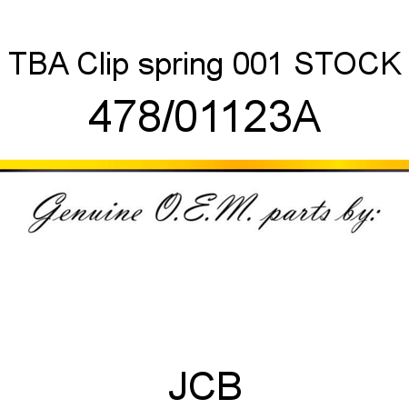TBA, Clip spring, 001 STOCK 478/01123A