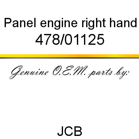 Panel, engine, right hand 478/01125