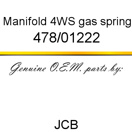Manifold, 4WS gas spring 478/01222