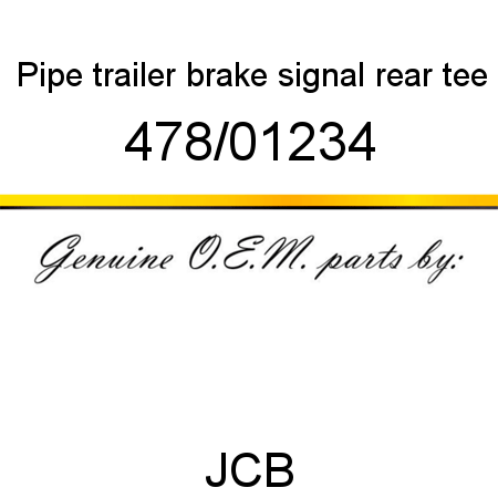 Pipe, trailer brake signal, rear tee 478/01234