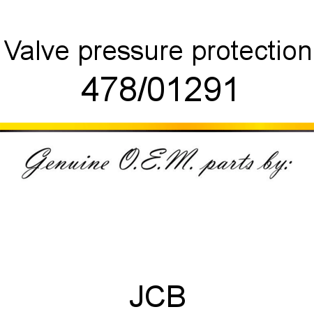Valve, pressure protection 478/01291