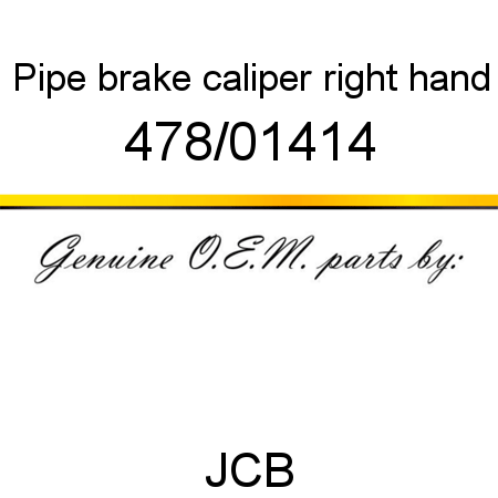 Pipe, brake caliper, right hand 478/01414