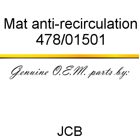 Mat, anti-recirculation 478/01501