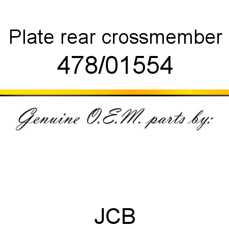 Plate, rear crossmember 478/01554