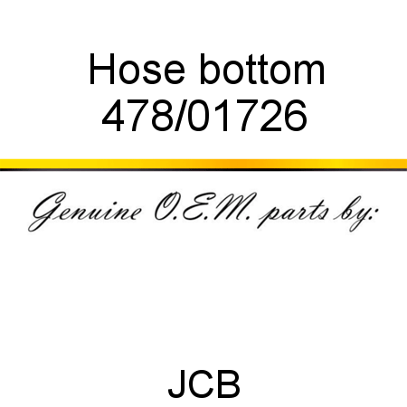 Hose, bottom 478/01726