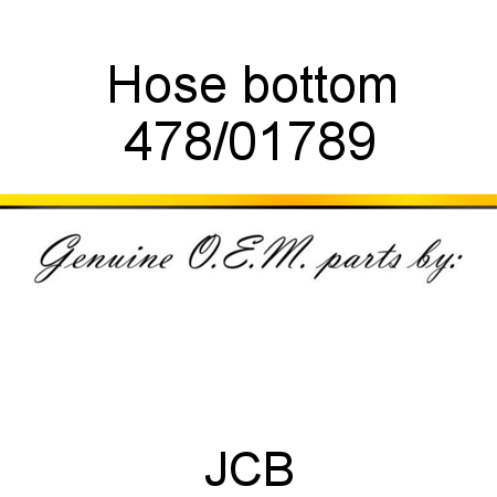 Hose, bottom 478/01789