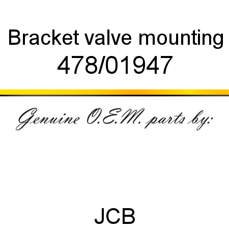 Bracket, valve mounting 478/01947