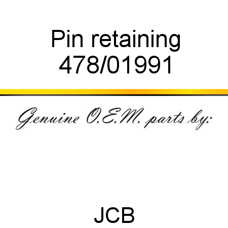 Pin, retaining 478/01991