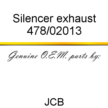 Silencer, exhaust 478/02013