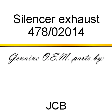 Silencer, exhaust 478/02014