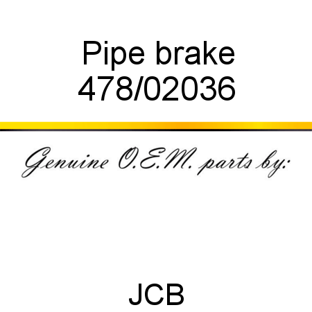 Pipe, brake 478/02036