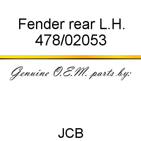 Fender, rear, L.H. 478/02053