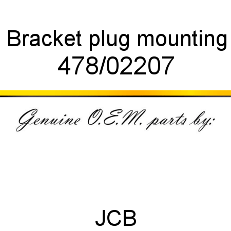 Bracket, plug mounting 478/02207