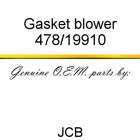 Gasket, blower 478/19910