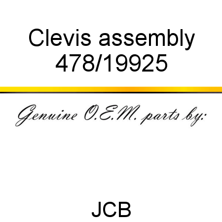 Clevis, assembly 478/19925