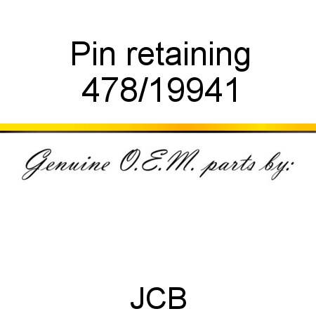 Pin, retaining 478/19941