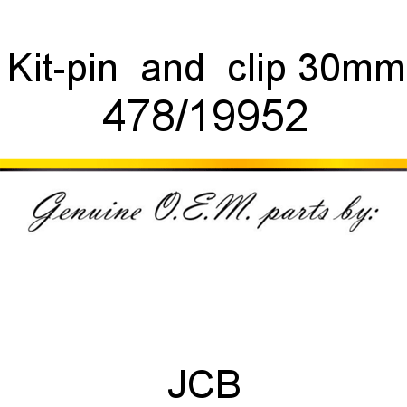 Kit-pin & clip, 30mm 478/19952
