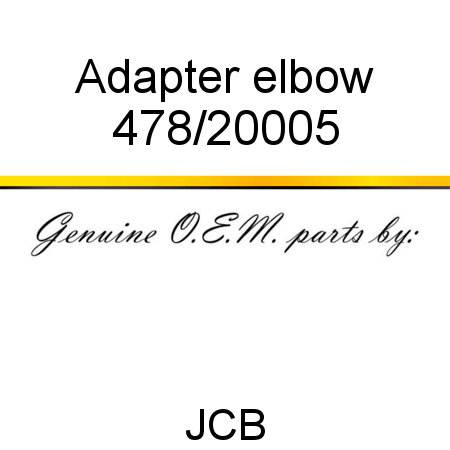 Adapter, elbow 478/20005