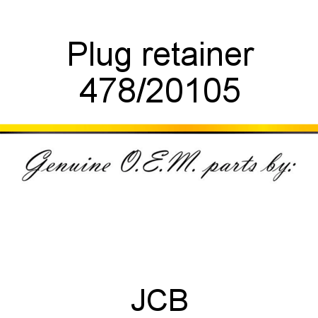 Plug, retainer 478/20105