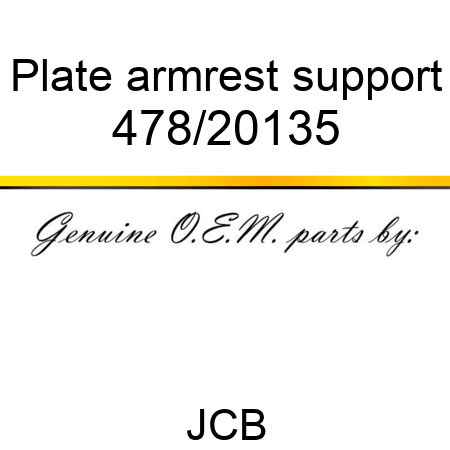 Plate, armrest support 478/20135