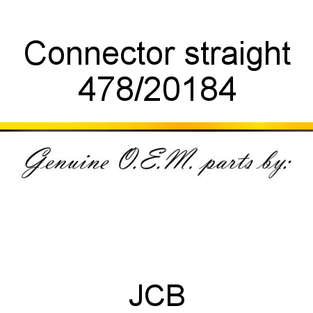 Connector, straight 478/20184