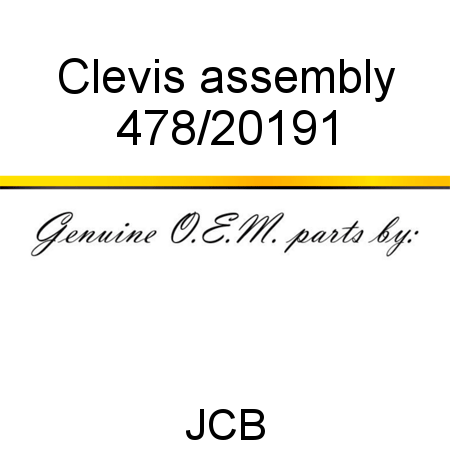 Clevis, assembly 478/20191