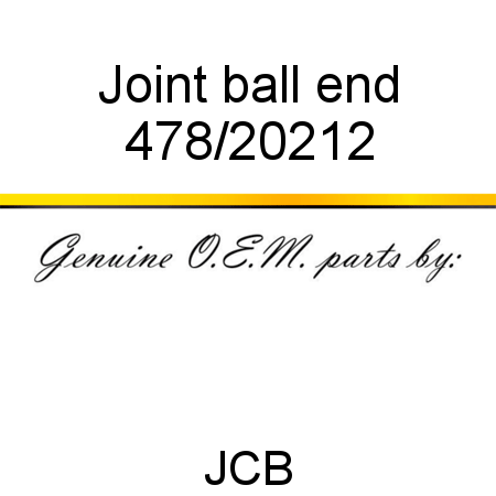 Joint, ball end 478/20212