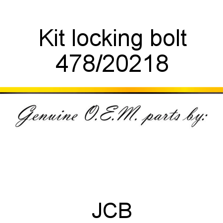 Kit, locking bolt 478/20218