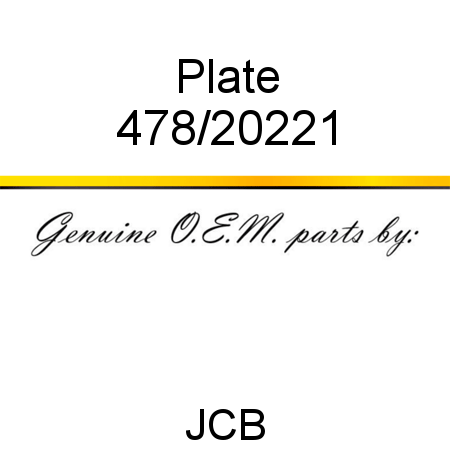 Plate 478/20221