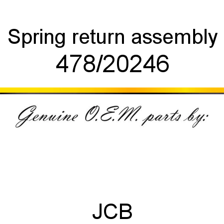 Spring, return, assembly 478/20246