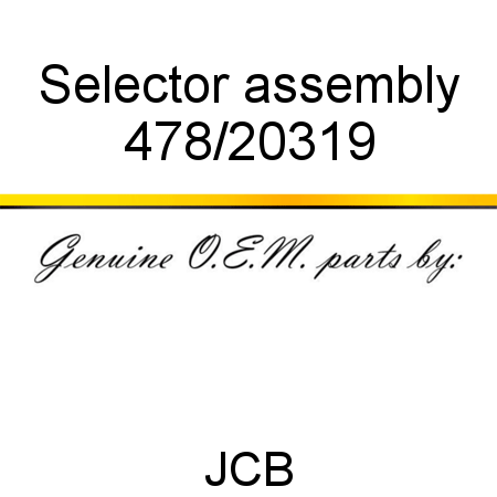 Selector assembly 478/20319