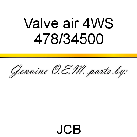 Valve, air, 4WS 478/34500